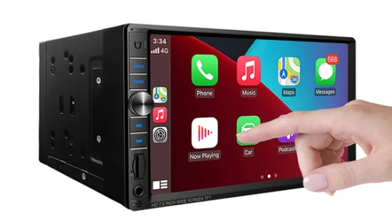 Dasaita 7-Zoll-Doppel-DIN, kompatibel mit Apple Carplay und Android Auto, 7-Zoll-IPS-Touchscreen, AM FM RDS mit Bluetooth, Autoradio